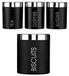 Set van 4 Keukenopslagblikken - Airtight Design - Noir