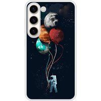 Cosmonaute aux ballons Verstevigd hoesje met sublimatie bedrukking, compatibel met Samsung Galaxy S23