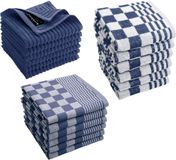 Byrklund Keukenset Clean Blauw - 18-delig - 6 Theedoeken, 6 Keukendoeken & 6 Vaatdoeken - 100% Katoen - Geblokt