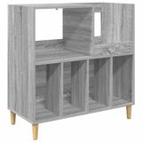 vidaXL Platenstandaard Sonoma Grijs 82 x 39,5 x 82,5 cm