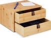Relaxdays bureau organizer, 2 lades, 7 vakken, bamboe, 14,5 x 25 x 20 cm, naturel