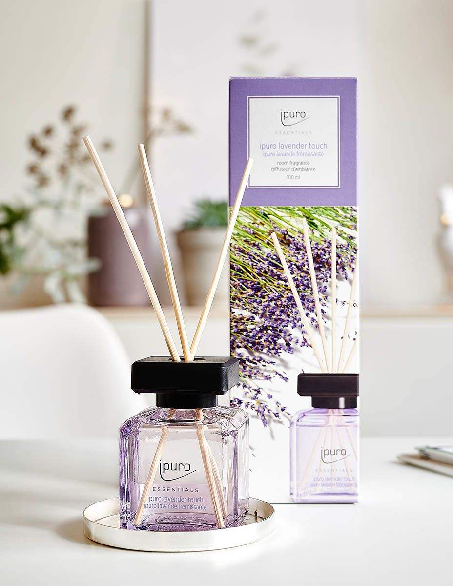 ipuro ESSENTIALS Lavender Touch Reed Aroma Diffuser - Black, Lavender - 200ml