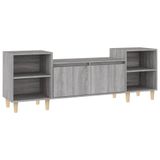 vidaXL TV meubel & entertainment center 160x35x55 cm bewerkt hout grijs