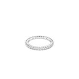 Swarovski Vittore Ring - Gerhodineerd Metaal - Wit Swarovski Kristal - Rond - 3 mm Breedte - Maat 55
