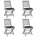 Acaciahout fauteuil set van 4 met kussens
