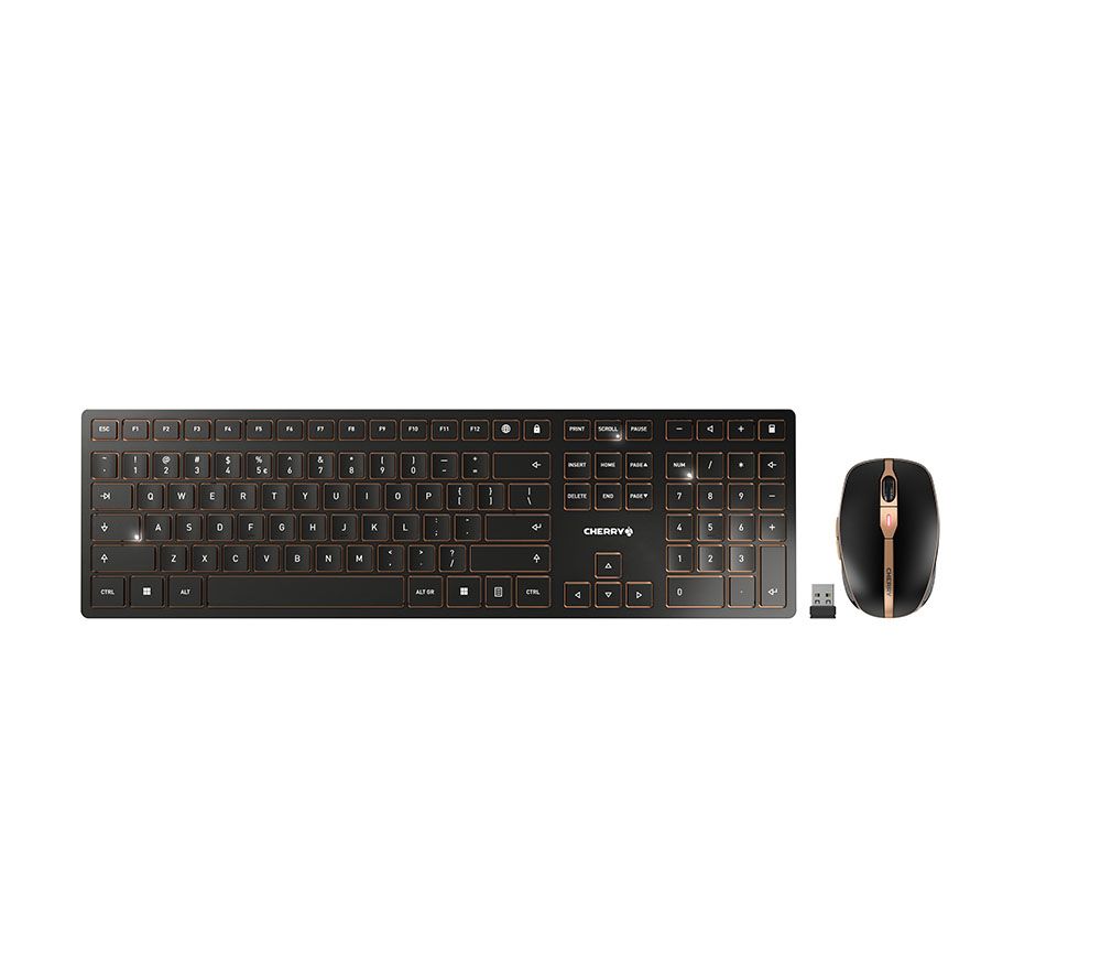 CHERRY DW 9100 SLIM Wireless Keyboard & Mouse Combo - QWERTY US English - Black
