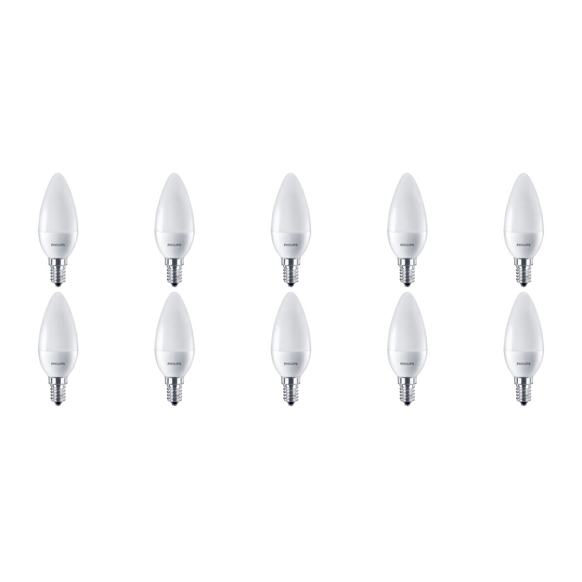 BES LED PHILIPS - LED Lamp 10 Pack - CorePro Candle 827 B38 FR - E14 Fitting - 7W - Warm Wit 2700K Vervangt 60W