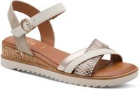 Jana Beining Jens Sandalen met plateauzool en klittenband Beige Dames Maat 38