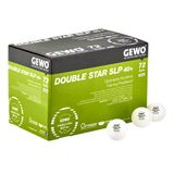GEWO Double Star SLP Tafeltennisballen, 72 stuks, 2 sterren, 40+ naadloos, professionele trainingsballen, wit, 40 mm