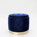 Playboy Poef met opbergruimte - Blauw fluweel - Chesterfield look - Retro design