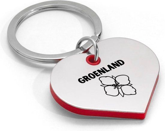 Akyol - Greenland Heart-Shaped Keychain - Silver - Unisex