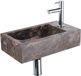 Saniclass Fuente Fonteinset - 40x22x10cm - kraangat rechts - fonteinkraan chroom - afvoerplug - verlaagd sifon - Dark Emporador