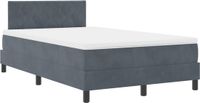 vidaXL Boxspringbed met hoofdeinde Donkergrijs 120 x 200 cm Fluweel