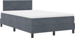 vidaXL Boxspringbed met hoofdeinde Donkergrijs 120 x 200 cm Fluweel