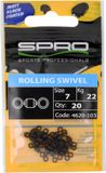 Spro Matte Black Rolling Swivel (20 pcs) - Size 4 - 35kg