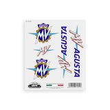 4R Quattroerre.it Stickers voor motorfiets, MV Agusta, 5 stuks, voorgesneden, water- en uv-bestendig, gemaakt in Italië, officieel gelicentieerd product, vel 160 x 135 mm