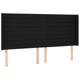 VidaXL Hoofdbord met randen 163x16x118/128 cm stof zwart