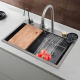 Gun-grey 754521cm Ensemble d'évier domestique en acier inoxydable évier de cuisine