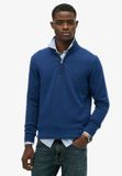 Superdry - Essentials Katoenen Trui met Halve Rits - Heren - Lapis blauw gemêleerd - M