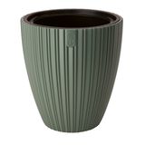 Form Plastic Plantenpot/bloempot Mika - kunststof - groen - D40 x H42 cm - met binnenpot - rond