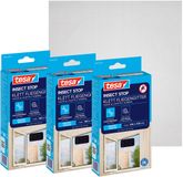 tesa Insect Stop Vliegengaas voor ramen, set van 3, insectenbescherming, op maat te snijden, zonder boren, 3 x vliegengaas, antraciet, 100 cm x 100 cm
