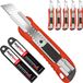 Mustbau couteau pliant avec 20 lames SK4 – Mustbau cutter, couteau universel pour artisanat, bricolage et quotidien