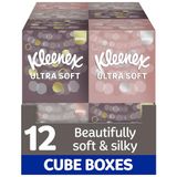 Kleenex Ultra zachte gezichtsdoekjes - pak van 12 kubusvormige tissuedoosjes