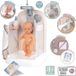 Baby Nurse Baignoire pour bébé, peignoir, distributeur de savon, pomme de douche détachable et fonctionnelle, convient aux poupées jusqu'à 40 cm