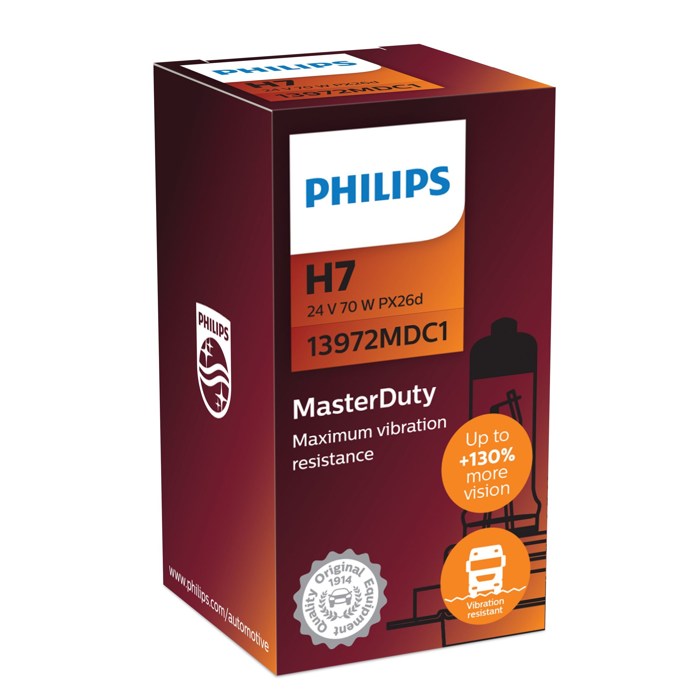 Philips MasterDuty H7 24V 70W Halogen Car Headlight Bulb