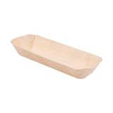 50 Wood 50 stuks - rechthoekige houten schalen 19,5 x 7,5 x 2,7 cm natuurlijk hout