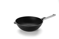 Woll Diamond Logic XR Pro wok- en roerpan - inductief - Ø 24 cm, 9 cm hoog, met afneembare roestvrijstalen steel - geschikt voor alle warmtebronnen, aluminium, ovenbestendig, zwart