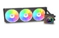 Thermaltake LB360‑S ARGB Sync, 360 mm AIO waterkoeling, segment-lcd-display, single frame 120 mm ARGB PWM ventilator, houtnerfdesign, sterke koelprestaties, stille werking, zwart