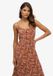 Superdry & Co Superdry Gelaagde midi-jurk met halve knoopsluiting - Dames - Jurken - Viscose - Boho Paisley Brown - UK16-EU44
