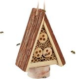 Merkloos Klein insectenhotel nestkast voor wilde bijen en wespen - Tuinvulling bijenhotel HBD 225x16x85 cm - Natuurlijke habitat voor insecten