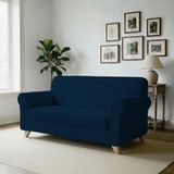 MB HOME BASIC Elastische bankhoes Iris, donkerblauw, 3-zits