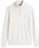 Tommy Hilfiger Essential Cotton Zip Mock MW0MW37331 Herentrui met Halve Ritssluiting, Creme, Maat S