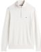 Tommy Hilfiger Essential Cotton Zip Mock MW0MW37331 Herentrui met Halve Ritssluiting, Creme, Maat S