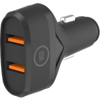 BlueBuilt Quick Charge Car Charger with 2 USB A Ports 18W Black