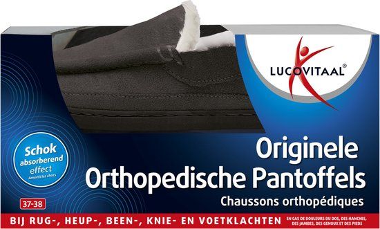 Lucovitaal Orthopedische Pantoffels Antraciet - Maat 37-38