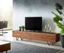 DELIFE Tv-meubel Stonegrace acacia bruin Boomrand 220 cm 4 deuren V-poot zwart