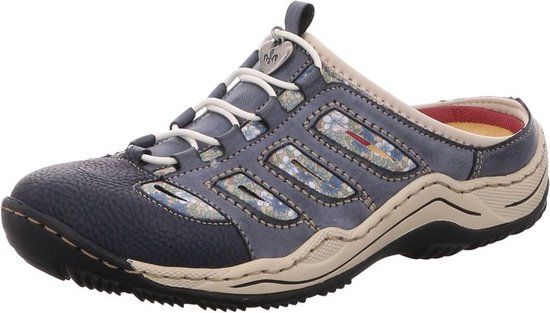Rieker L0555 damesslippers blauw maat 37