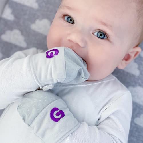 Gummee Handschoen Grijs Blijf op Anti Scratch Tandjes Wanten 0 - 3 Maanden Preemies en Pasgeborenen Baby Shower