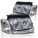 LLCTOOLS VW Passat 3B Koplampen met "angel eyes" verlichting, chroom, 1996-2000