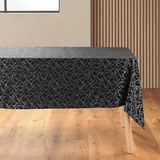Douceur d'intérieur Mikado Rechthoekig tafelkleed (140 x 240 cm) zwart/zilver