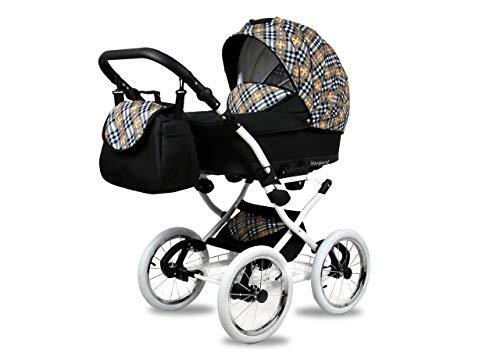 Lux4Kids Retro kinderwagen 3-in-1 complete set met autostoel Megaset Marget Gold Deer 2-in-1 zonder autostoel