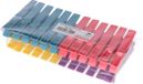 Merkloos Wasknijpers - 24x stuks - kleurenmix fel - kunststof - groot formaat van 8 cm