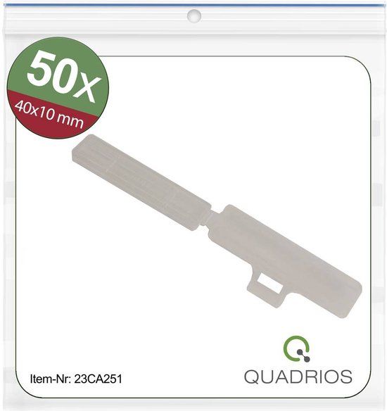 Quadrios 23CA251 Kabelmarkering - Transparant - 50 stuks