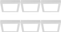 BES LED LED Paneel Slim Opbouw 6 Stuks - Brinton Thin - 24W 2400lm 120° Bundelhoek - Helder/Koud Wit 6500K - IP40 - Vierkant - Wit - 272x272mm