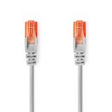 Nedis CAT6 Netwerkkabel | RJ45 Male | RJ45 Male | U/UTP | 5.00 m | Rond | PVC | Grijs | Label