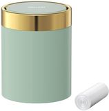 Merkloos / Sans marque BeiJingLiangPinJiaZuoKeJiWenHuaFaZhanYouXianGongSi Kleine Mini Prullenbak met Deksel voor Bureau en Tafel - 1.5L RVS Afvalbak